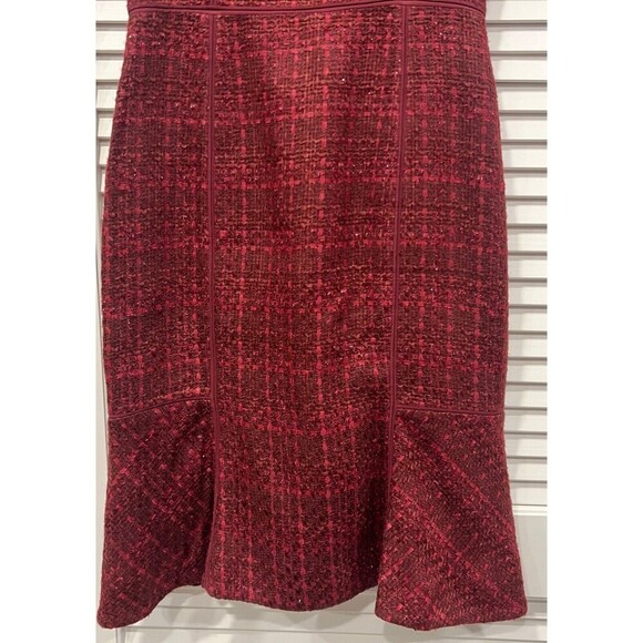 Tory Burch Drew Dark Plum Multicolor Sleeveless Tweed Dress Size 4 - Picture 6 of 13